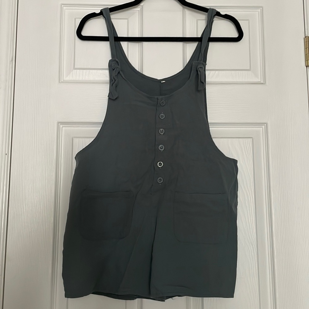 Cute little overall shorts with adjustable tie up straps